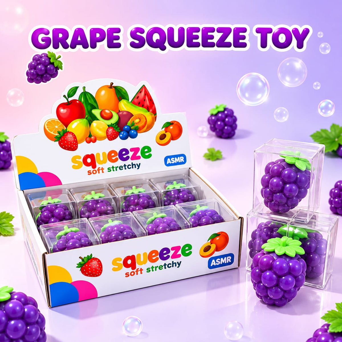 Squishy Fidget Toy with Crackling Sound, 6 Designs