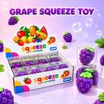 Purple grape-shaped squeeze sensory fidget toy with green leaves