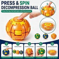 Press-and-spin fidget ball in an available color