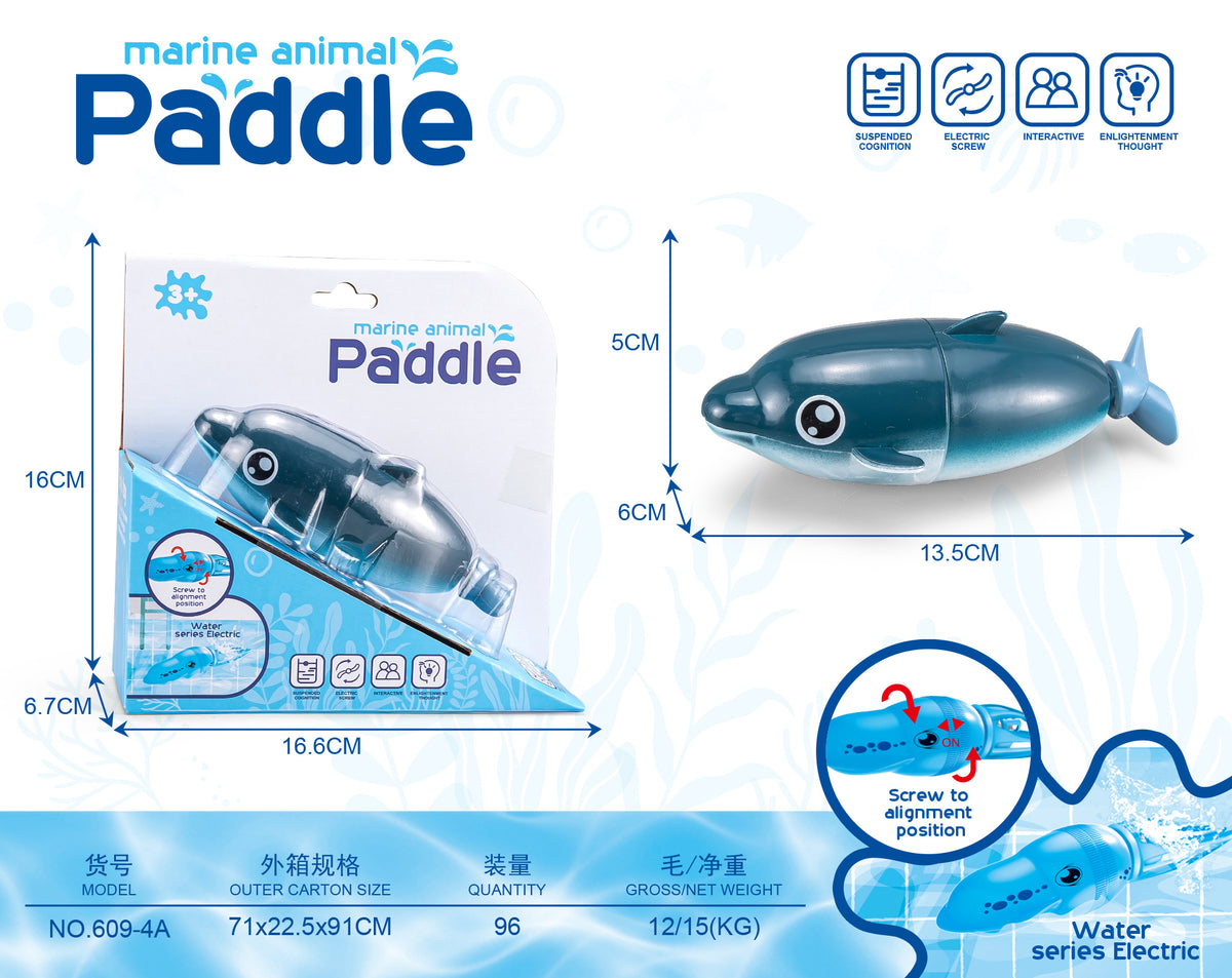 Paddle Electric Swimming Animal Bath Toy, Ages 3+