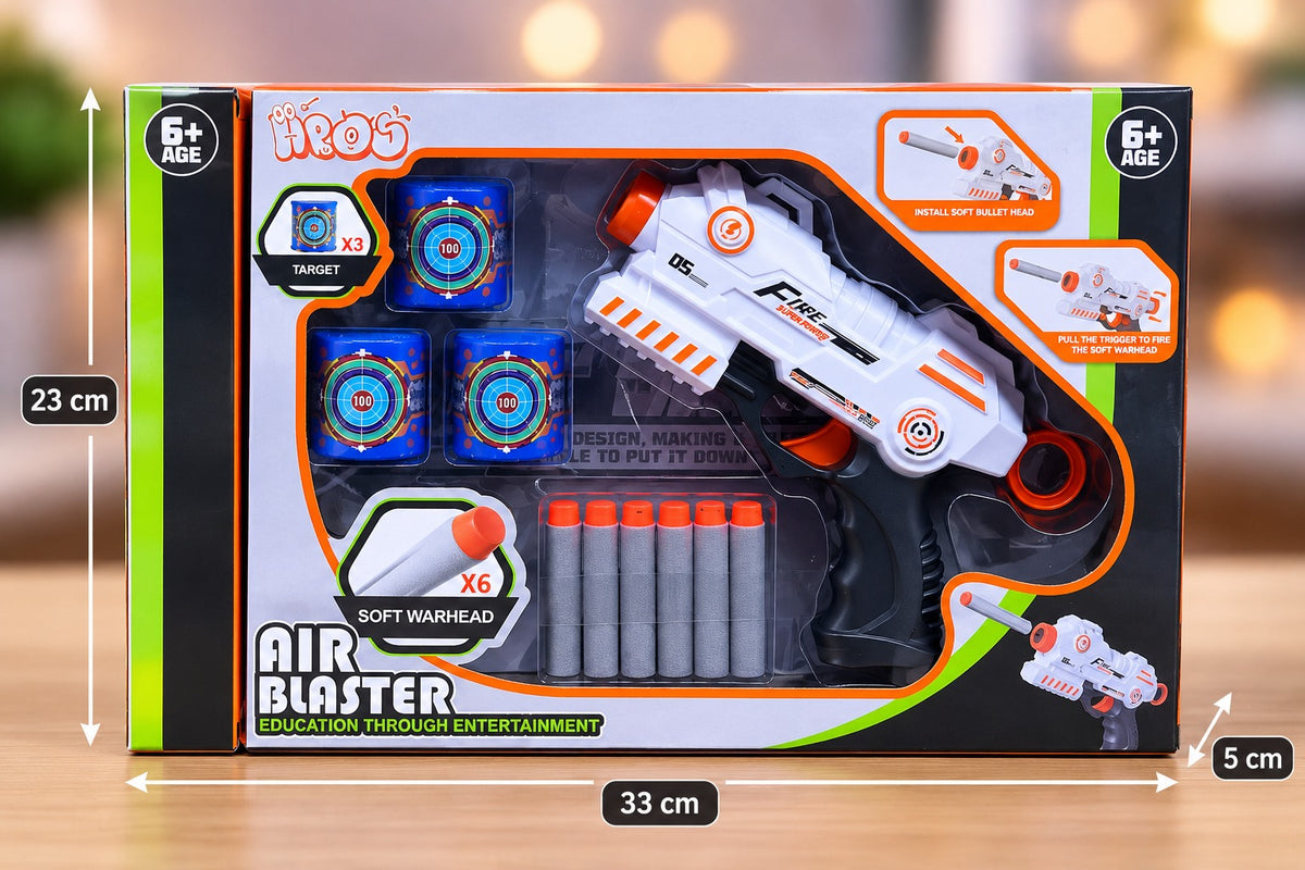 Foam Dart Toy Blaster with 3 Targets and 6 Darts