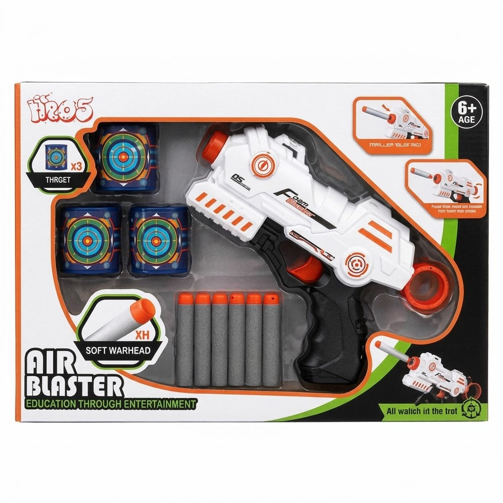 Foam Dart Toy Blaster with 3 Targets and 6 Darts