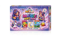 My Magic Art Box kids arts and crafts kit with emoji mosaic, unicorn canvas and wood art