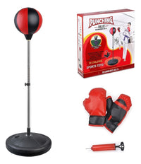 Children’s freestanding punching-ball set with boxing gloves