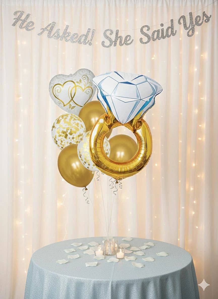 Gold Ring Balloon Bouquet