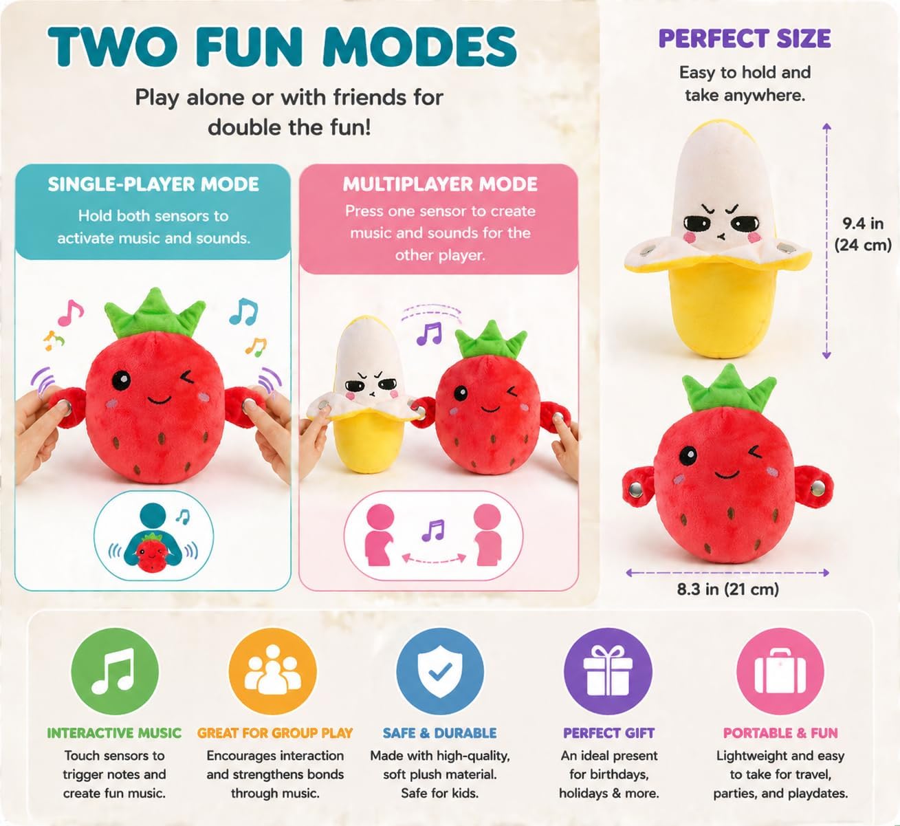 Musical Fruit Plush Toys
