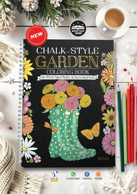Chalk-Style Garden Coloring Book