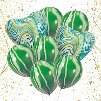 Swirly Green Balloons