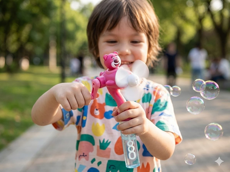 Bear Bubble Blower Fan