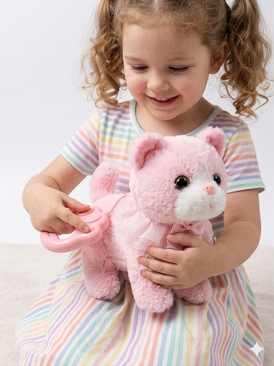 Pink Plush Cat Toy