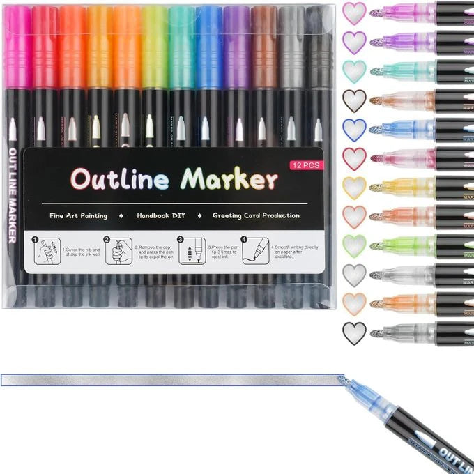 12-Piece Outline Marker Set