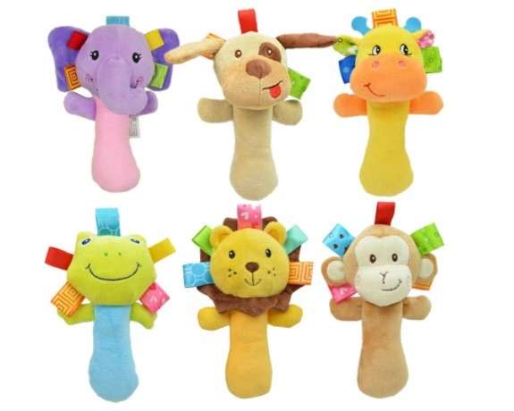 Baby Rattles Cartoon Plush Animal Toys