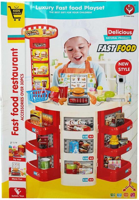 Luxury Fast Food Toy Playset supermarket With cashier and over 30 Accessories - Image 6