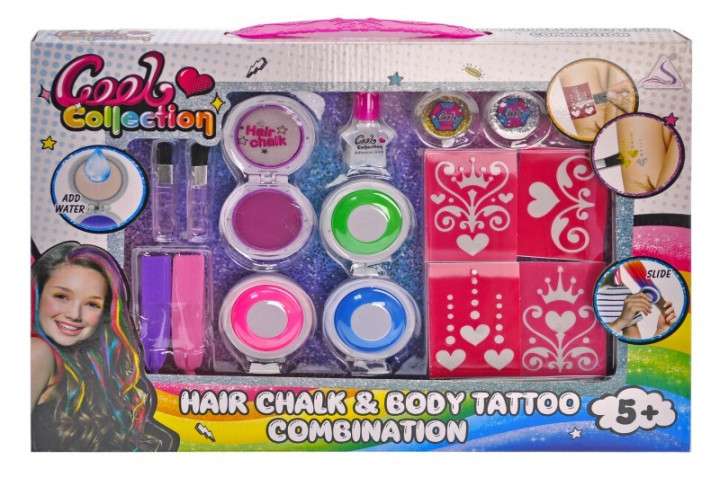 مجموعة مستحضرات التجميل للأطفال ألعاب لتلوين الشعر والرسم على الجسم (J-2011)