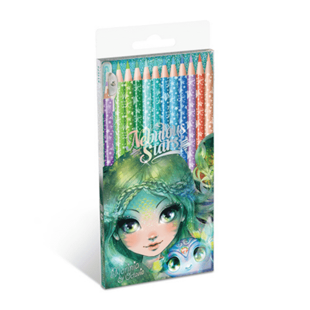 Nebulous Stars colouring pencils-A set of 12 coloured pencils plus pencil sharpener. - Image 2