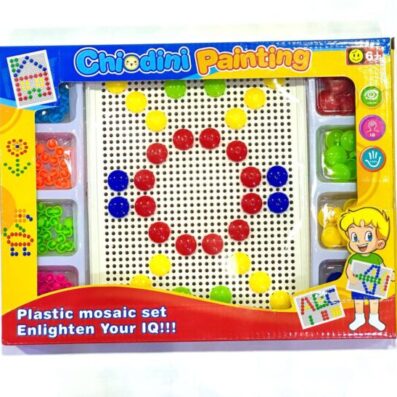 4ee23560-b515-414c-880d-e8cc8eb434c4 Chiodini Painting Plastic Mosaic Set, Educational Pegboard Game with Colourful Pegs, Creative Learning Toy for Kids